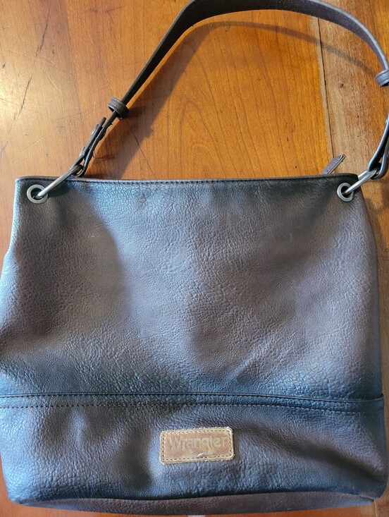 Wrangler Handbags - Wrangler Brown Leather Tote with Grommet Strap